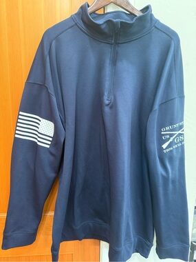 Grunt Style Navy 1/4 ZipPullover with White decals